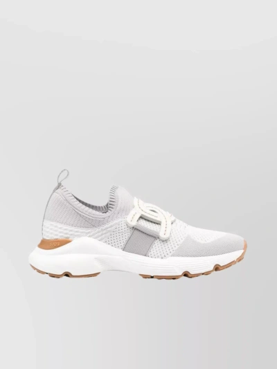Tod's Mesh Panelled Slip-on Sneakers In White