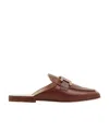 Tod's Brown Leather Chain-detail Mules In Brown