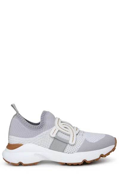 Tod's Leather-trimmed Stretch-knit Slip-on Sneakers In Multicolor