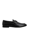 Tod's Chain-embellished Leather Loafers In Black