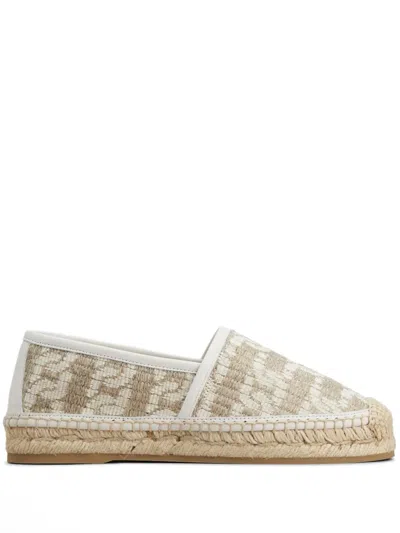 Tod's Chain-jacquard Raffia Espadrilles In 中性色