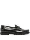 TOD'S WOMEN'S CHAIN LEATHER LOAFERS