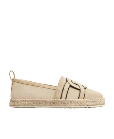 Tod's Chain-link Detail Espadrilles In Nude
