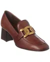 Tod's Chain Link Leather Pump In Brown