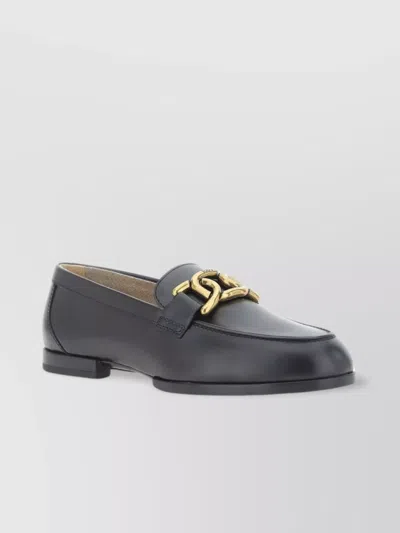 TOD'S CHAIN LINK ROUND TOE LOAFERS