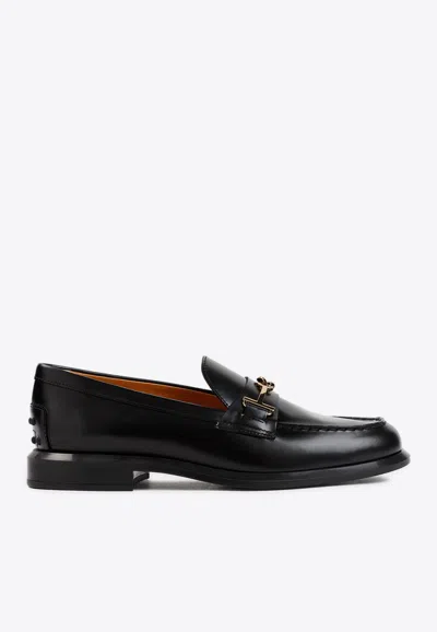 Tod's Chain-strap Penny Loafers In Black