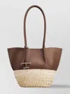 Tod's Chocolate Brown Raffia Shopping Bag