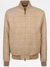 Tod's Bomber Jacket In Silk Blend In Neutrals