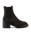 Tod's Brown Black Slip On Ankle Boots In Black