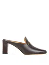 Tod's Mules With Pointed Toe And Gold Accents In Marrón