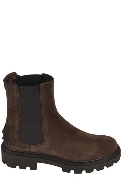 Tod's Chunky Slip-on Boots In Dark Brown