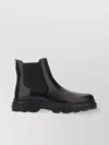 Tod's Chunky Sole Leather Ankle Boots With Elastic Panels