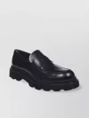 Tod's Carrarmato Style Black Leather Loafers In Black