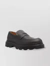Tod's Chunky Sole Penny Strap Round Toe Loafers In Brown