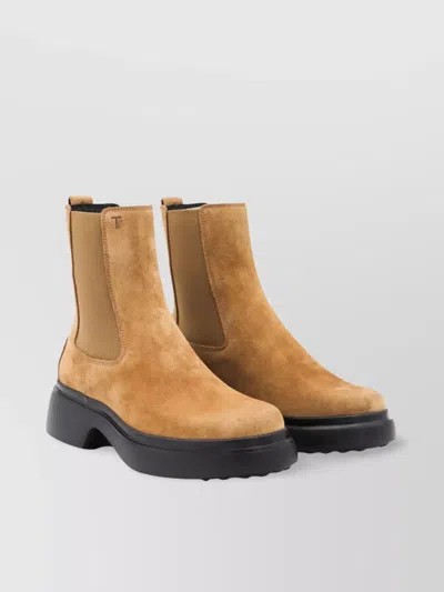 Tod's Chunky Sole Suede Finish Ankle Boots