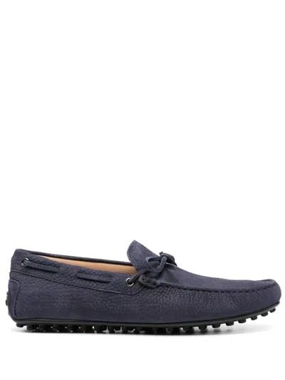 Tod's City Bow-detail Loafers In Blue