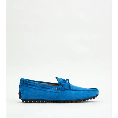 Tod's City Gommino Driving Shoes In Suede In Blue
