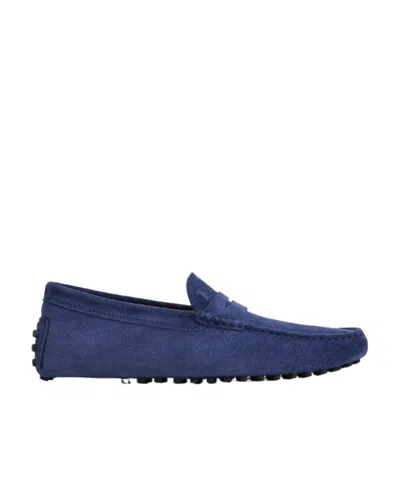 Tod's City Gommino Driving Textured Loafers In Blue