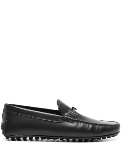 Tod's City Gommino Leather Loafers In Black