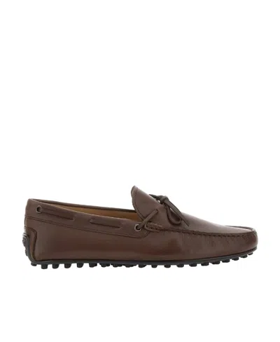 Tod's City Gommino Leather Loafers In Brown