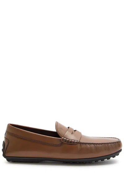 Tod's Tods City Gommino Leather Loafers In Brown