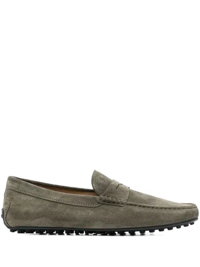 Tod's City Gommino Loafers In Green
