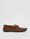 Tod's Bisquit Leather Moccasin With Rubber Sole In Cuoio