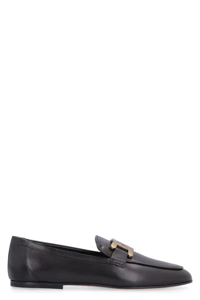 Tod's Classic Black Leather Loafers For Women