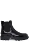 Tod's Leather Ankle Boots In Black