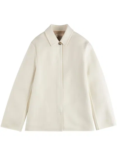 Tod's Classic-collar Virgin Wool Jacket In White