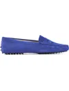 Tod's Woman Loafers Bright Blue Size 5.5 Calfskin In Blue