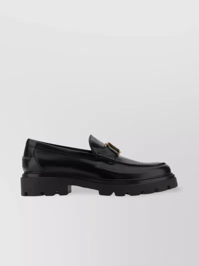Tod's Classic Leather Loafers With Chunky Sole And Round Toe In Black