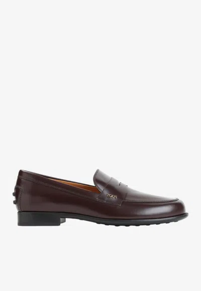 Tod's Classic Penny Loafers In Smooth Leather In Nude