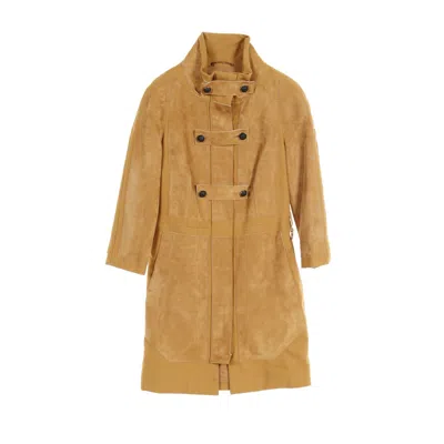 Tod's Coat Cotton Suede Brown In Multi