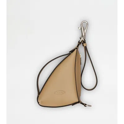 Tod's Coin Purse In Leather In Sand