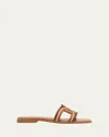 Tod's Colorblock Leather Chain Flat Sandals In Kenia Sc