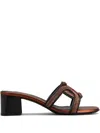 Tod's Contoured-strap Leather Mules In Black