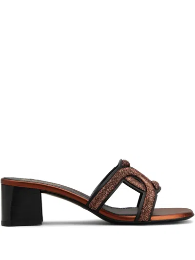 Tod's Contoured-strap Leather Mules In Black