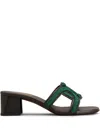 Tod's Contoured-strap Leather Mules In Green