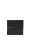 Tod's Contrast-stitch Bi-fold Leather Wallet In Brown