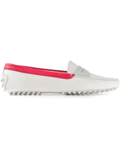 Tod's Contrast Trim Loafers In Gray