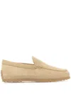 Tod's Beige Woven Leather Slip-on Loafers With Rubber Sole In Nude & Neutrals