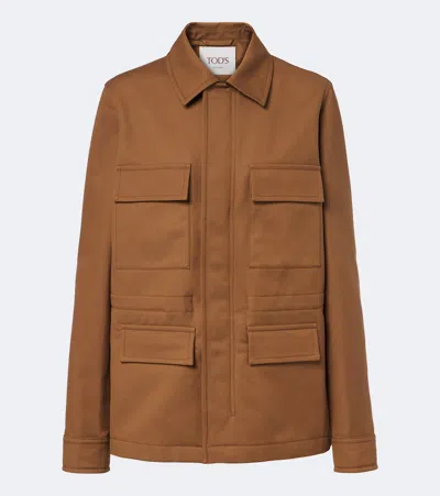Tod's Cotton Field Jacket In Brown