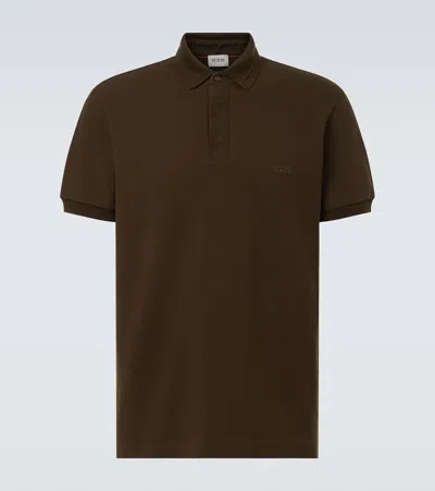 Tod's Cotton Polo Shirt In Brown