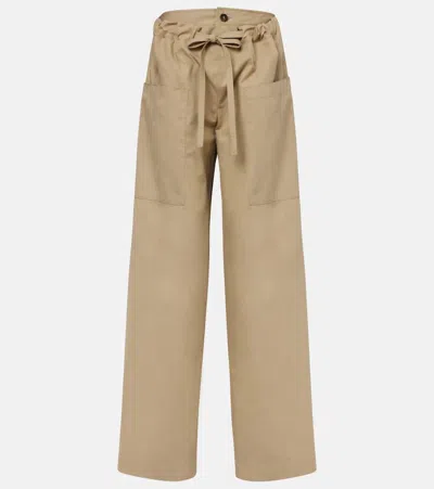 Tod's Weite Hose Aus Baumwollpopeline In Beige