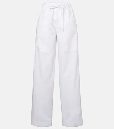 TOD'S COTTON POPLIN WIDE-LEG PANTS