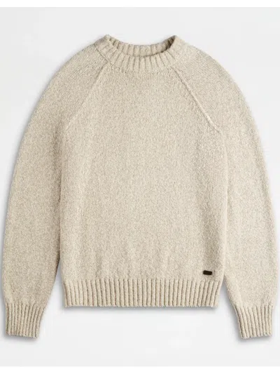 Tod's Cotton Sweater In Neutrals