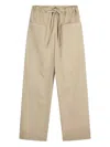 Tod's Pants In Poplin With Drawstring In Neutrals