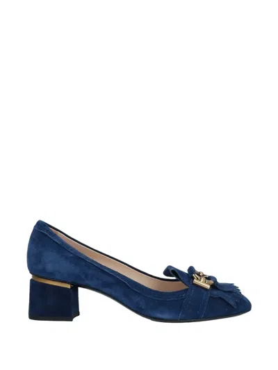 Tod's Courts Leather Heeled Pumps In Blue
