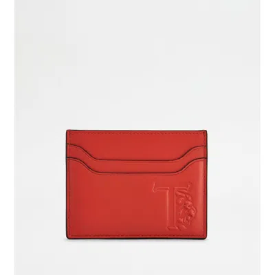 Tod's Credit Card Holder In Leather In Orange